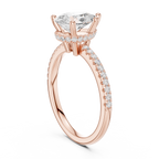 2.00 CT Pear Cut Diamond Hidden Halo Pavé Engagement Ring