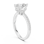 2.00 CT Pear Cut Diamond Hidden Halo Pavé Engagement Ring