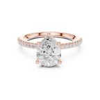 2.00 CT Pear Cut Diamond Hidden Halo Pavé Engagement Ring