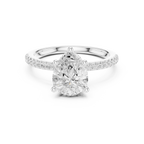 2.00 CT Pear Cut Diamond Hidden Halo Pavé Engagement Ring