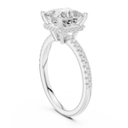 2.00 CT Princess Cut Diamond Hidden Halo Pavé Engagement Ring with Cathedral Setting