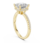2.00 CT Princess Cut Diamond Hidden Halo Pavé Engagement Ring with Cathedral Setting