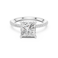 2.00 CT Princess Cut Diamond Hidden Halo Pavé Engagement Ring with Cathedral Setting