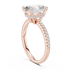 2.00 CT Radiant Cut Hidden Halo Pavé Diamond Engagement Ring in Cathedral Setting