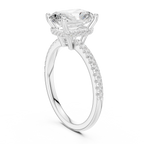 2.00 CT Radiant Cut Hidden Halo Pavé Diamond Engagement Ring in Cathedral Setting