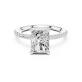 2.00 CT Radiant Cut Hidden Halo Pavé Diamond Engagement Ring in Cathedral Setting
