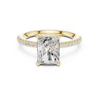 2.00 CT Radiant Cut Hidden Halo Pavé Diamond Engagement Ring in Cathedral Setting