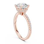 2.00 CT Round Brilliant Hidden Halo Pavé Diamond Engagement Ring in Cathedral Setting