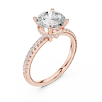 2.00 CT Round Brilliant Hidden Halo Pavé Diamond Engagement Ring in Cathedral Setting