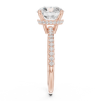2.00 CT Round Brilliant Hidden Halo Pavé Diamond Engagement Ring in Cathedral Setting