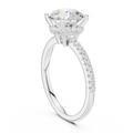 2.00 CT Round Brilliant Hidden Halo Pavé Diamond Engagement Ring in Cathedral Setting