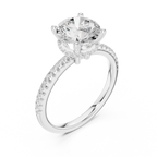 2.00 CT Round Brilliant Hidden Halo Pavé Diamond Engagement Ring in Cathedral Setting