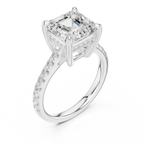 4.58 CT Asscher Cut Hidden Halo Diamond Engagement Ring