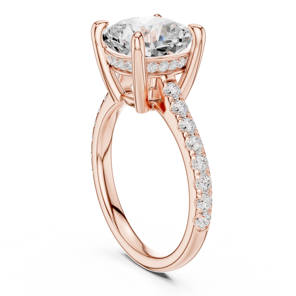 4.58 CT Cushion Cut Hidden Halo Diamond Engagement Ring
