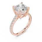 4.58 CT Cushion Cut Hidden Halo Diamond Engagement Ring