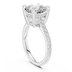 Cushion Cut Hidden Halo Diamond Engagement Ring