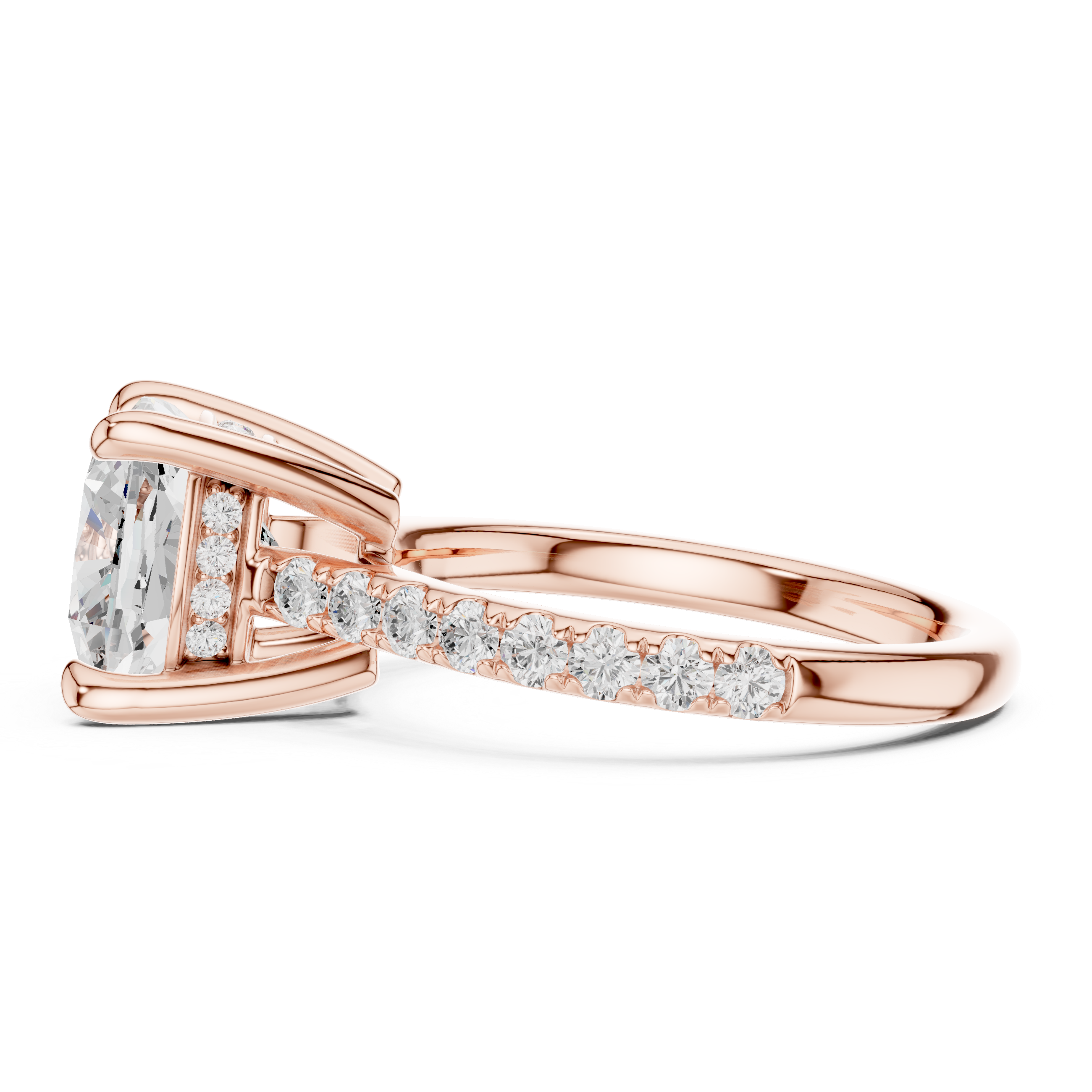 4.58 CT Cushion Cut Hidden Halo Diamond Engagement Ring