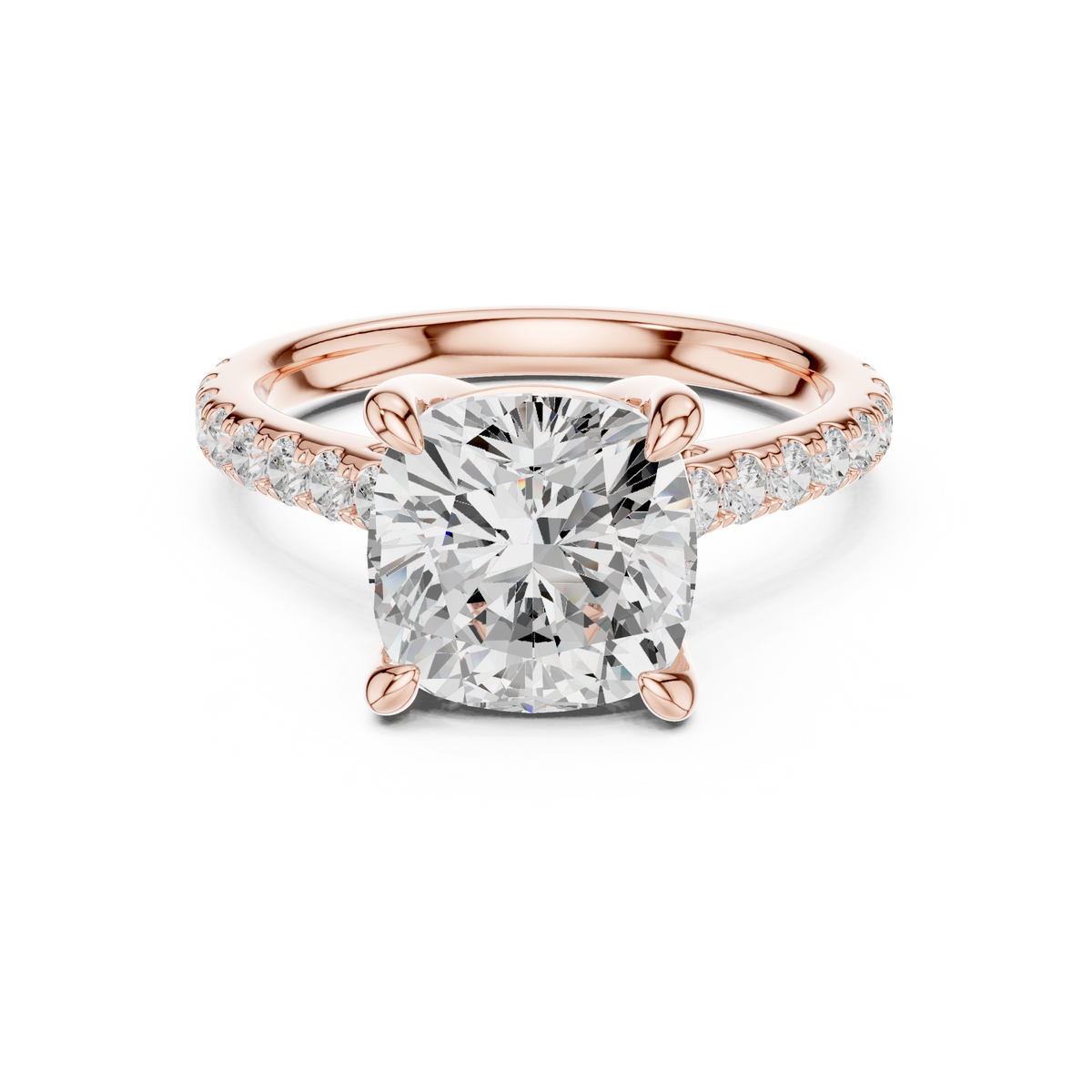 4.58 ct Cushion Cut Hidden Halo Diamond Engagement Ring – Style – view 5 of 12, lab grown diamond ring | Jewelix Atelier