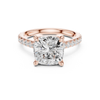 4.58 CT Cushion Cut Hidden Halo Diamond Engagement Ring