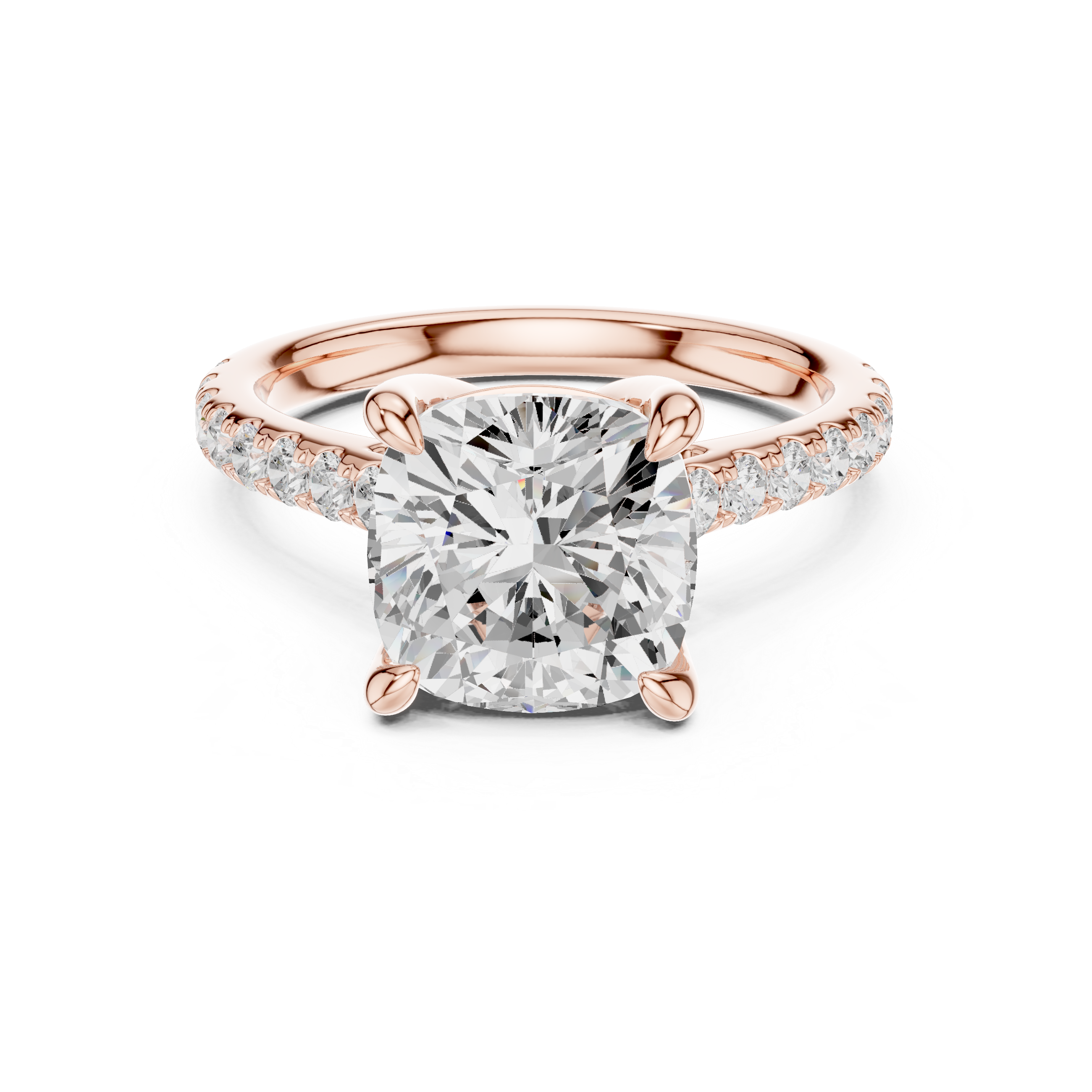 4.58 CT Cushion Cut Hidden Halo Diamond Engagement Ring