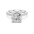 Cushion Cut Hidden Halo Diamond Engagement Ring