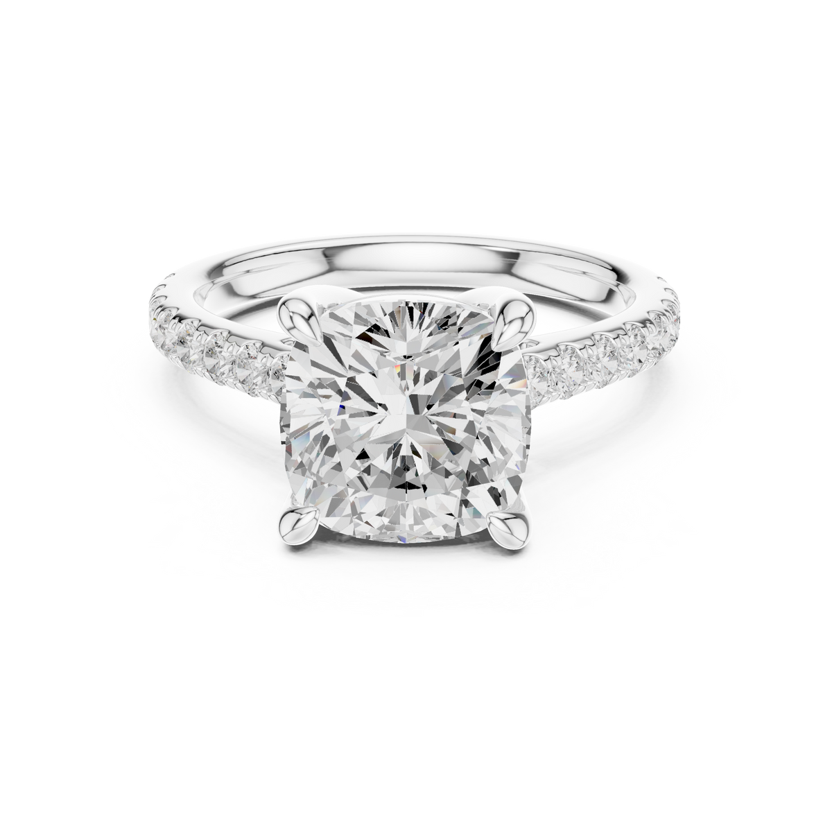 4.00 ct Cushion Cut Hidden Halo Diamond Engagement Ring – Style DDLR-250 CU-1 — Jewelix Atelier