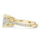 Cushion Cut Hidden Halo Diamond Engagement Ring