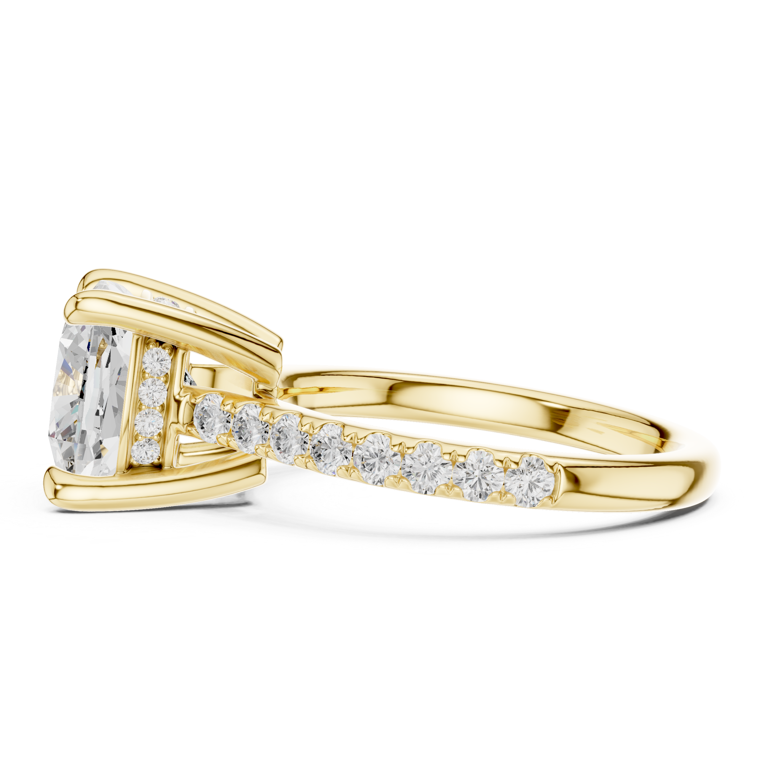 4.58 CT Cushion Cut Hidden Halo Diamond Engagement Ring