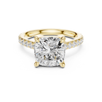 4.58 CT Cushion Cut Hidden Halo Diamond Engagement Ring