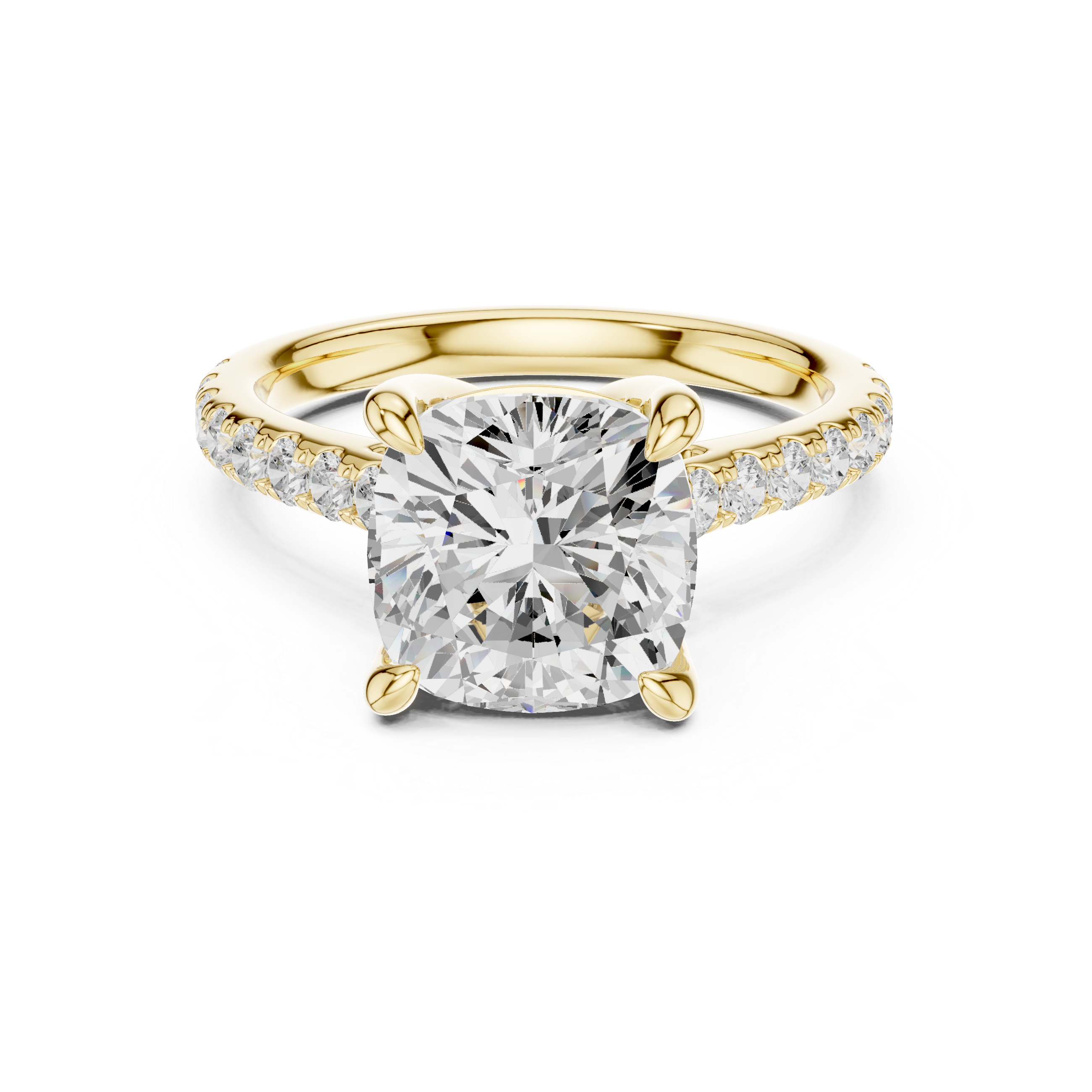 4.58 CT Cushion Cut Hidden Halo Diamond Engagement Ring