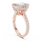 Emerald Cut Hidden Halo Diamond Engagement Ring