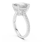 Emerald Cut Hidden Halo Diamond Engagement Ring