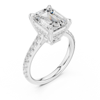 4.59 CT Emerald Cut Hidden Halo Diamond Engagement Ring