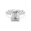 Emerald Cut Hidden Halo Diamond Engagement Ring