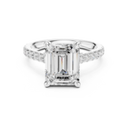 Emerald Cut Hidden Halo Diamond Engagement Ring