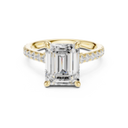 4.59 CT Emerald Cut Hidden Halo Diamond Engagement Ring