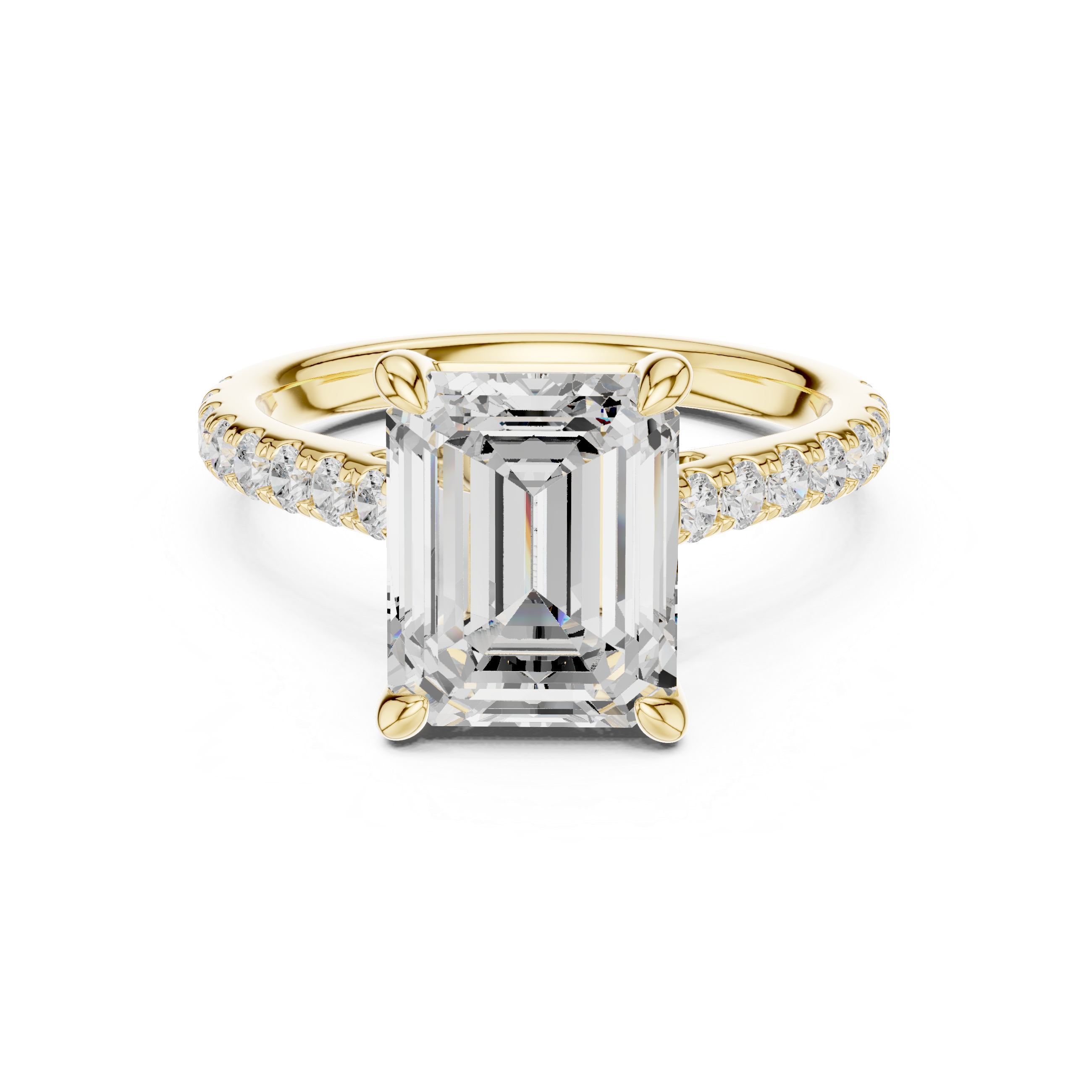 4.59 CT Emerald Cut Hidden Halo Diamond Engagement Ring