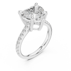 Heart Cut Hidden Halo Diamond Engagement Ring