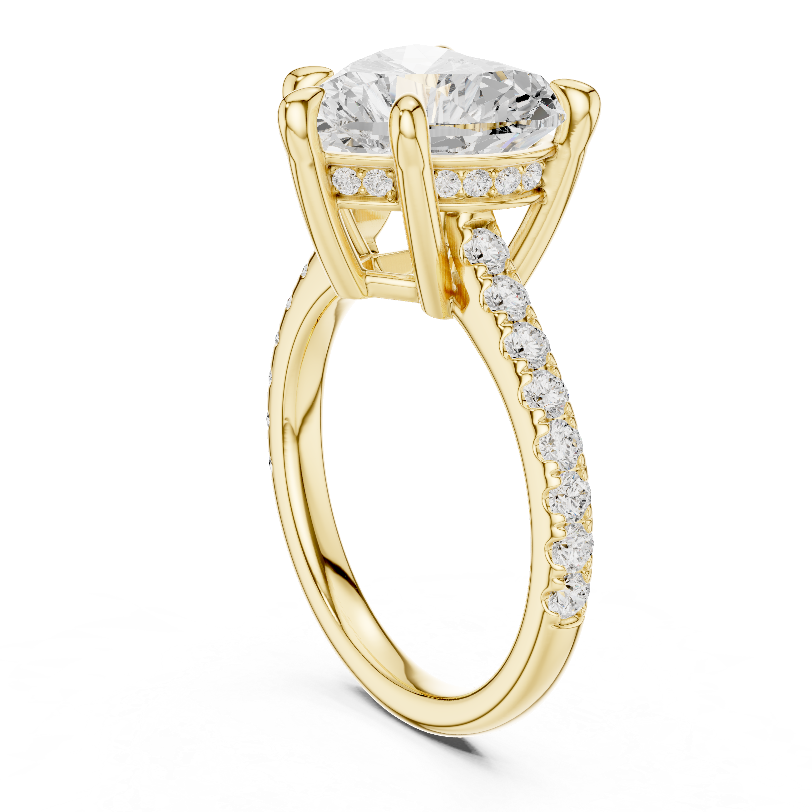 4.58 CT Heart Cut Hidden Halo Diamond Engagement Ring