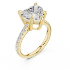 4.58 CT Heart Cut Hidden Halo Diamond Engagement Ring