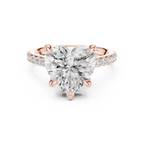 Heart Cut Hidden Halo Diamond Engagement Ring