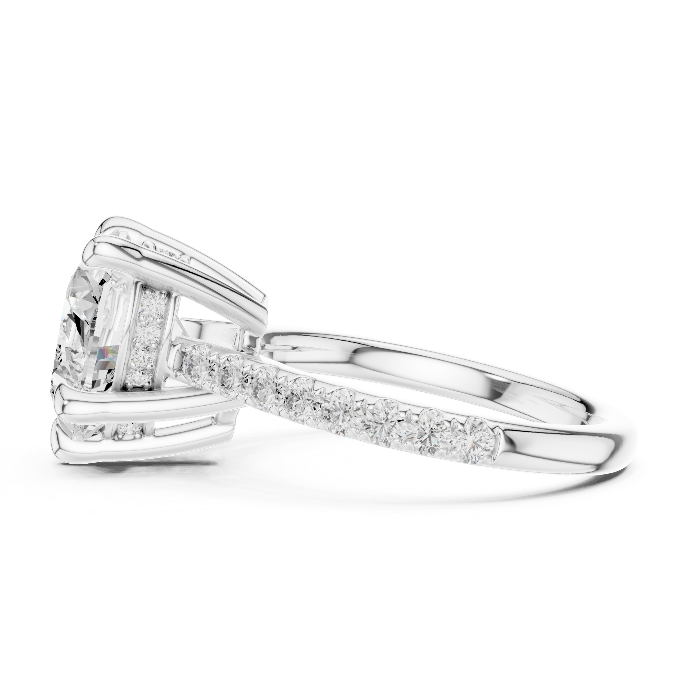 4.58 CT Heart Cut Hidden Halo Diamond Engagement Ring