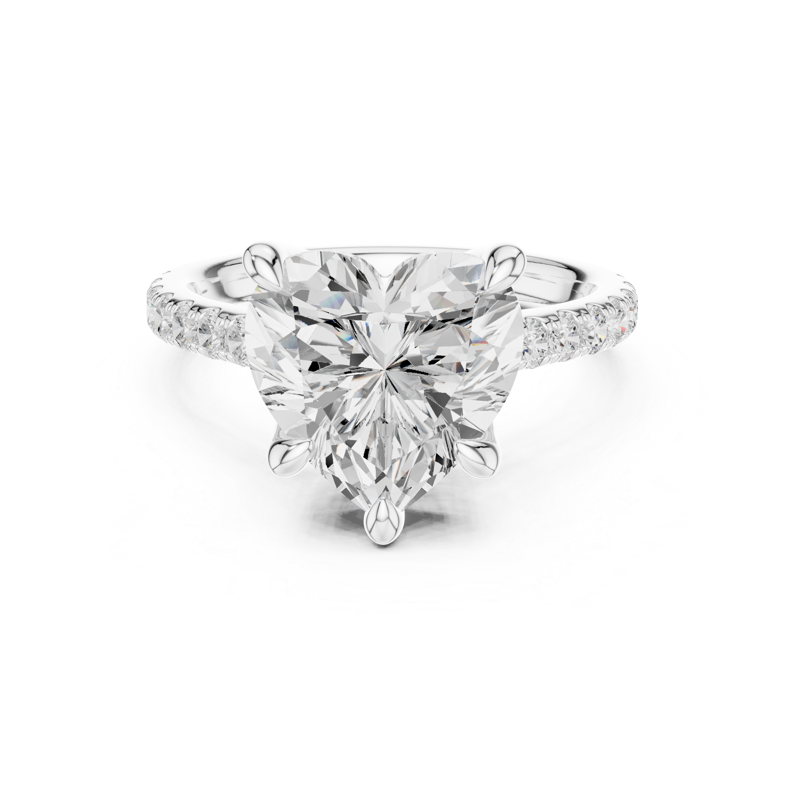Heart Cut Hidden Halo Diamond Engagement Ring