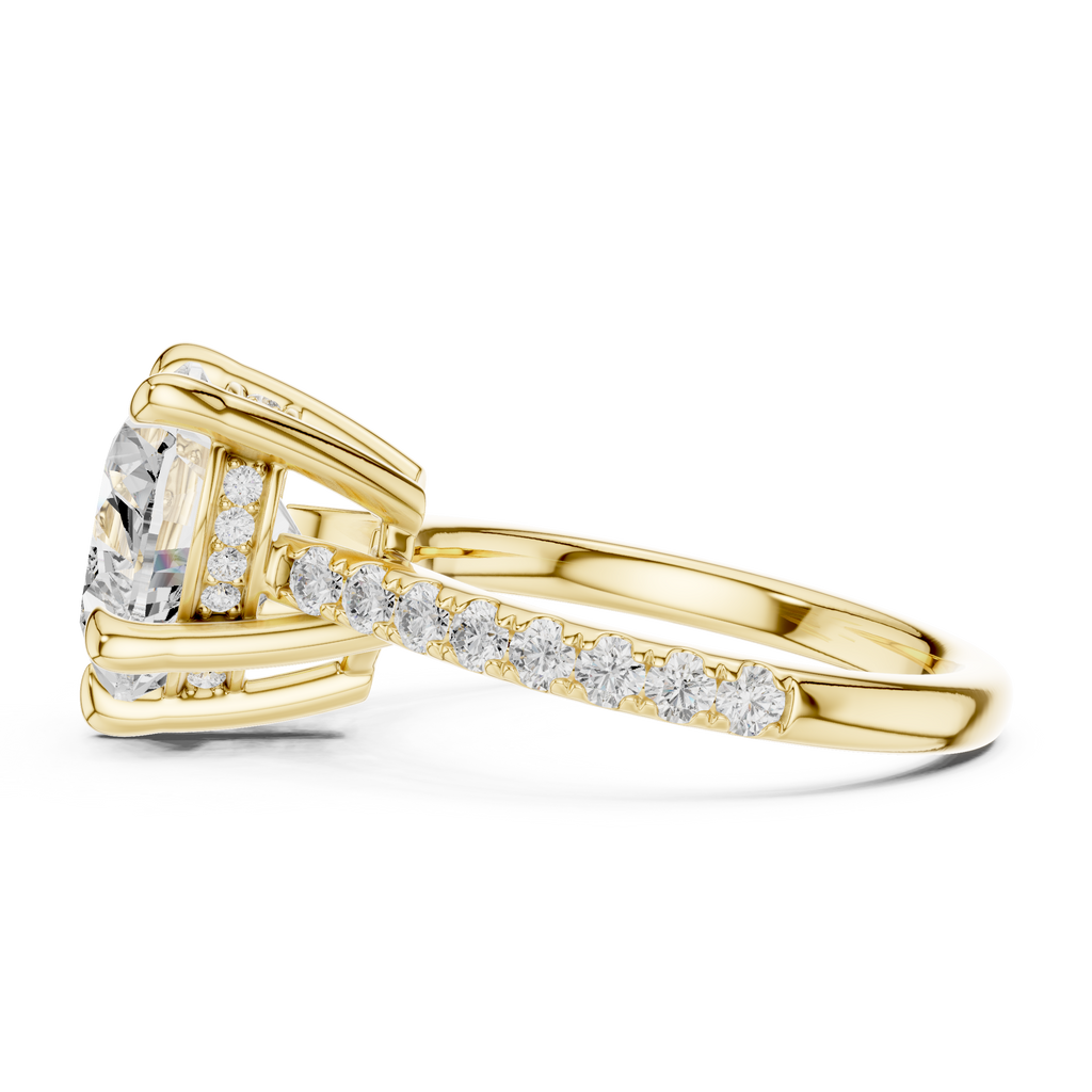 Heart Cut Hidden Halo Diamond Engagement Ring