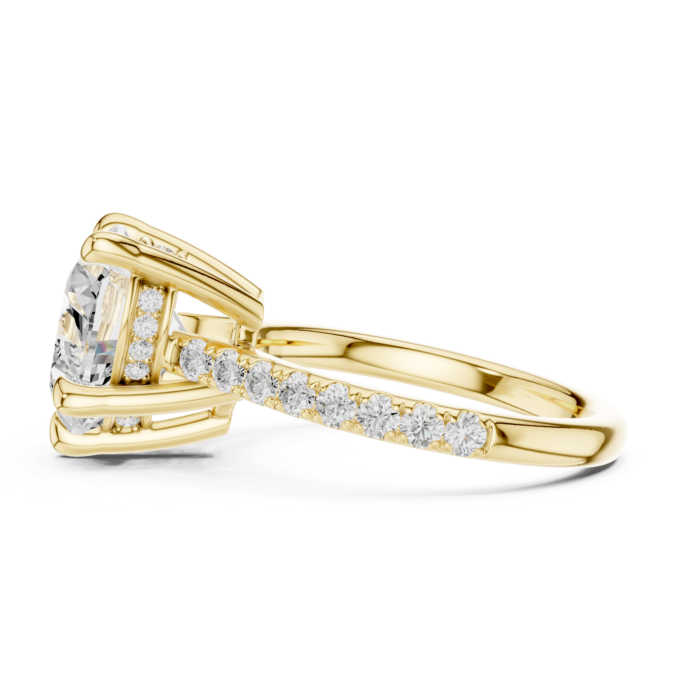 4.58 CT Heart Cut Hidden Halo Diamond Engagement Ring