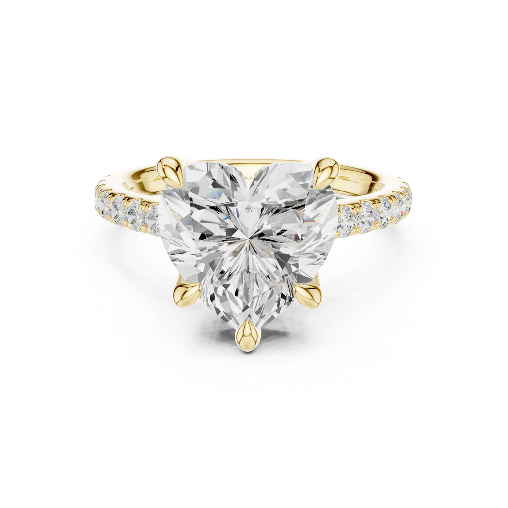 4.58 CT Heart Cut Hidden Halo Diamond Engagement Ring
