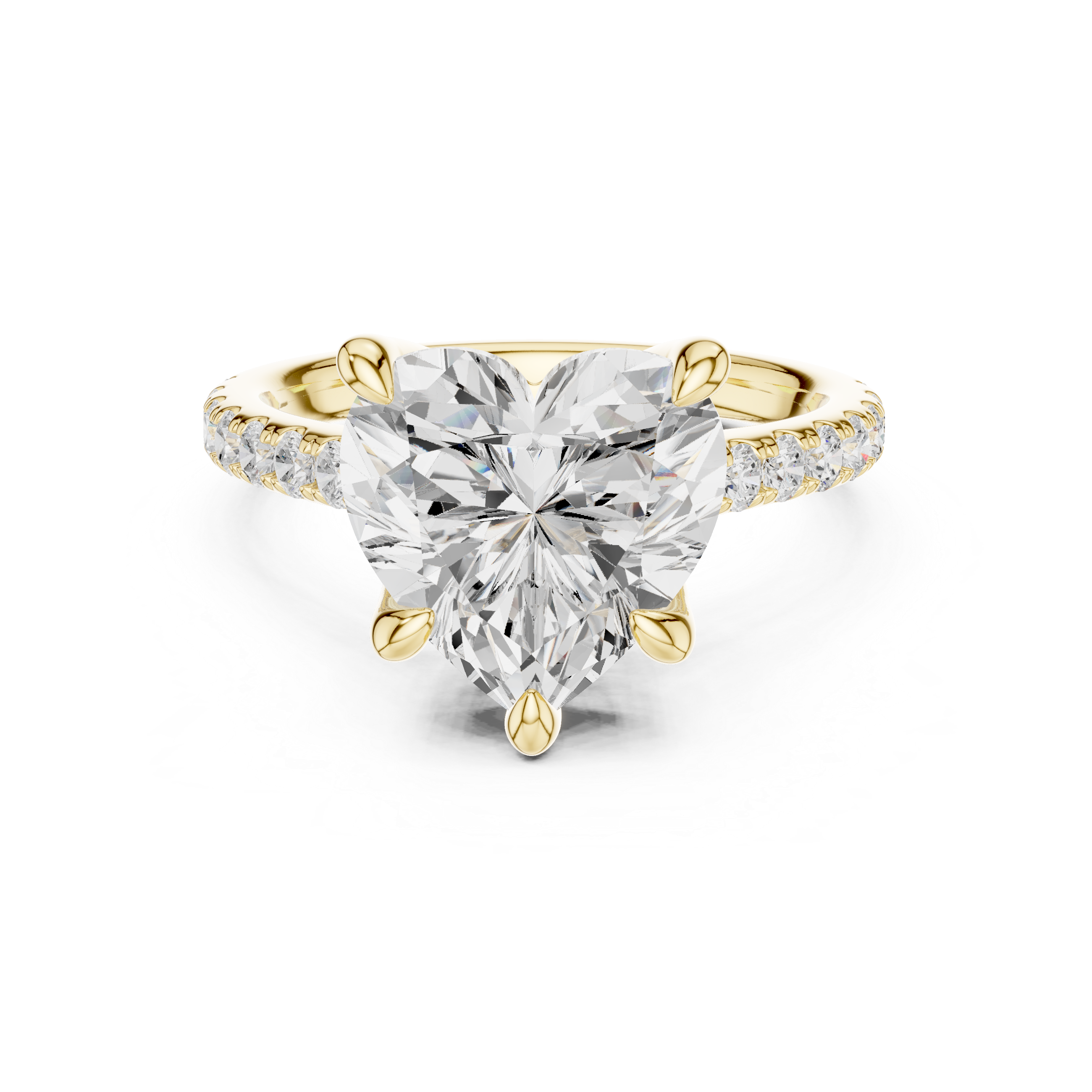 4.58 CT Heart Cut Hidden Halo Diamond Engagement Ring