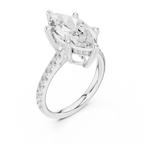 Marquise Cut Hidden Halo Pavé Engagement Ring