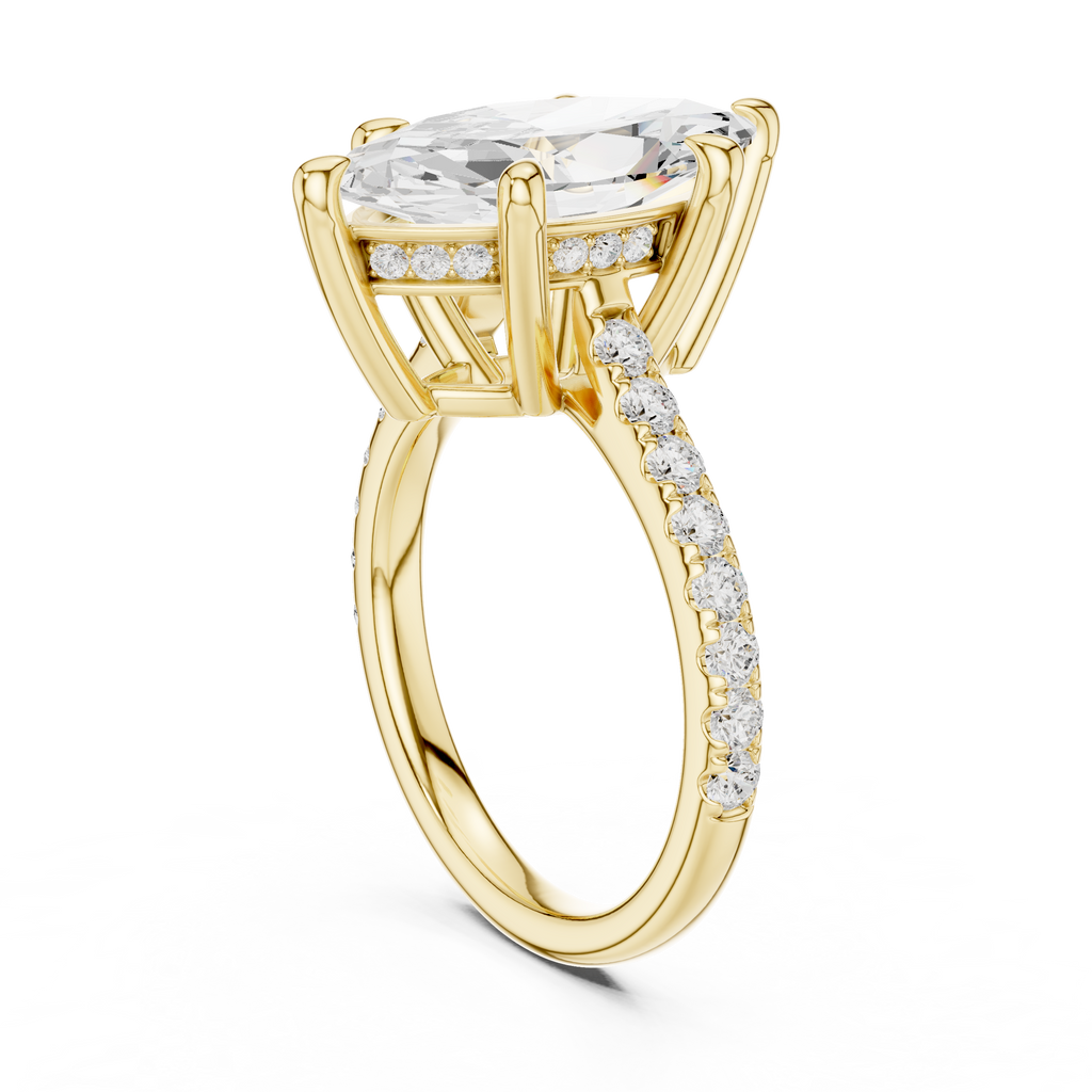 4.59 CT Marquise Cut Hidden Halo Diamond Engagement Ring
