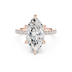 Marquise Cut Hidden Halo Pavé Engagement Ring